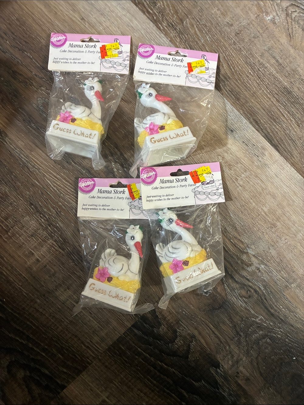 4 vintage mama stork cake toppers from Wilton